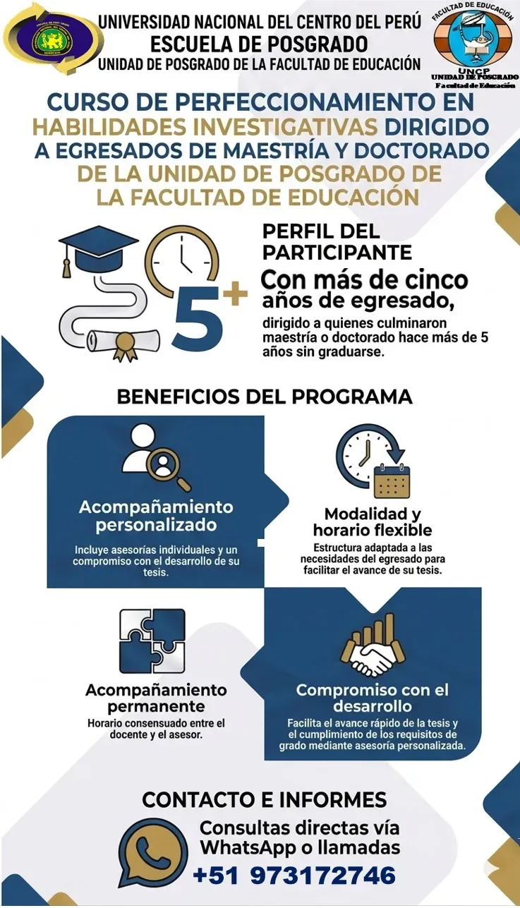 Curso de Perfeccionamiento en Habilidades Investigativas dirigido a egresados de Maestría y Doctorado